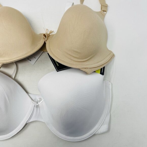 Maidenform Self Expressions Womens 36DD 2 Pack T-Shirt Bra 5701 Latte/White 1596 - Picture 4 of 9